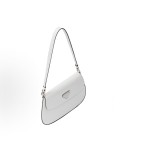 PRADA Cleo series glossy flip-top underarm bag, single-shoulder bag for women in white